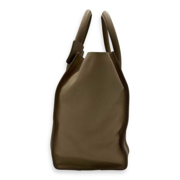Luggage Mini Beige Top Handle Bag in Calfskin, Gold hardware - Image 4