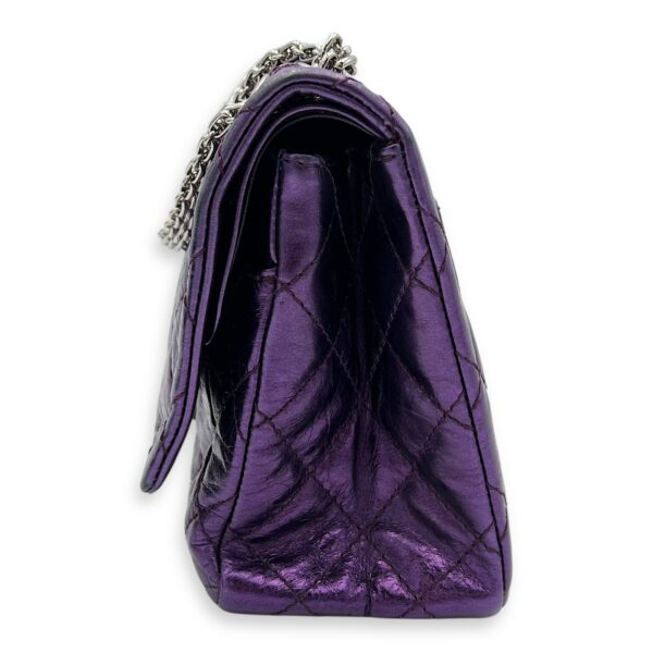 2.55 Reissue 226 Purple Shoulder Bag in Metallic Calfskin, Silver hardware - Image 3