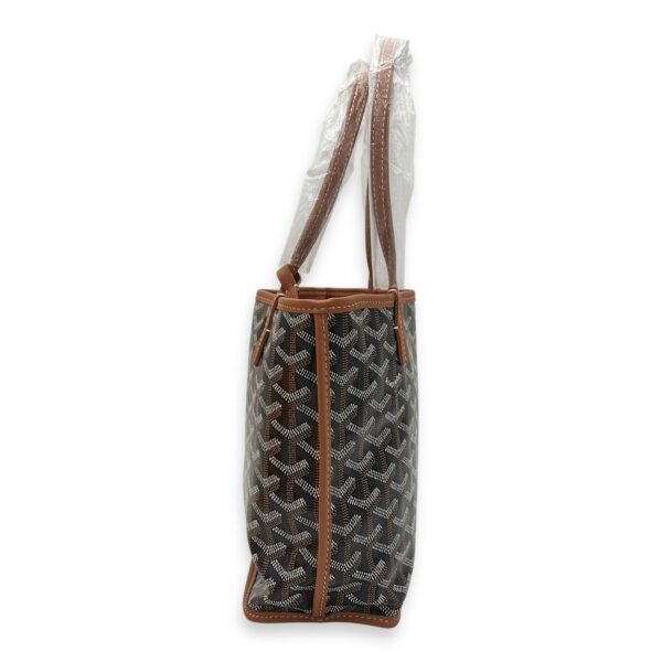 Anjou Top Handle Bag Black in Coated Canvas, Silver hardware - Image 4