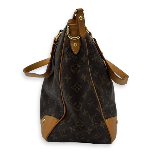 Estrela GM Brown Shoulder Bag in Monogram Coated Canvas, Gold hardware - Image 4
