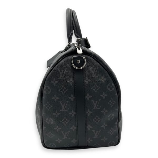 Keepall Bandouliere 45 Monogram Eclipse Duffle Bag in Coated Canvas, Silver hardware - Image 4