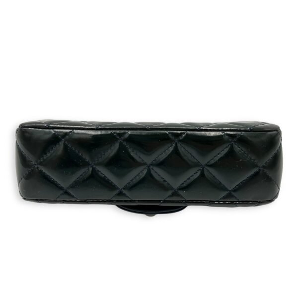 Classic Mini Green Crossbody Bag in Patent Leather, Silver hardware - Image 5