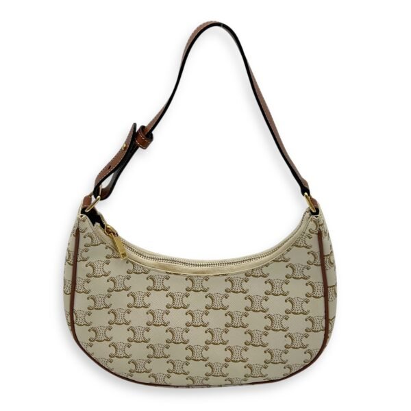 Ava Shoulder Bag White in Coated Canvas, Gold hardware - Image 2