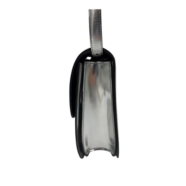 Box Medium Silver Shoulder Bag in Calfskin, Silver hardware - Image 4