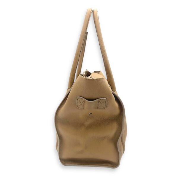 Luggage Shoulder Bag Beige in Calfskin, Gold hardware - Image 4