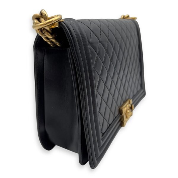 Boy Large Shoulder bag in Lambskin, Gold Hardware - Image 4