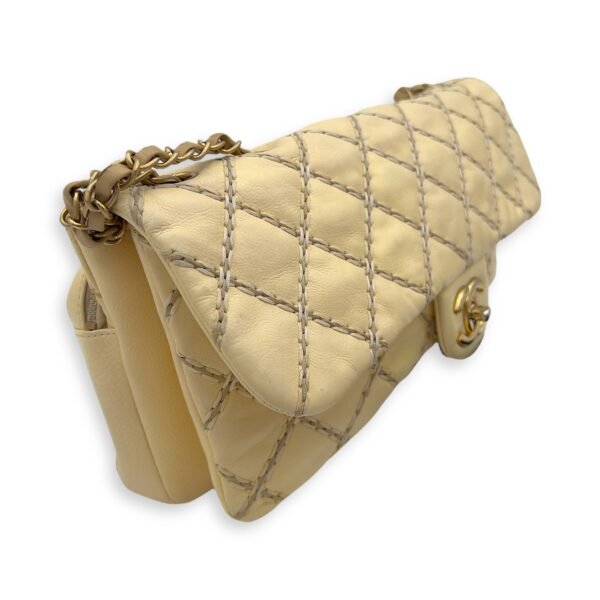 Classic Flap Stitch Shoulder bag in Calfskin, Gold Hardware - Image 4