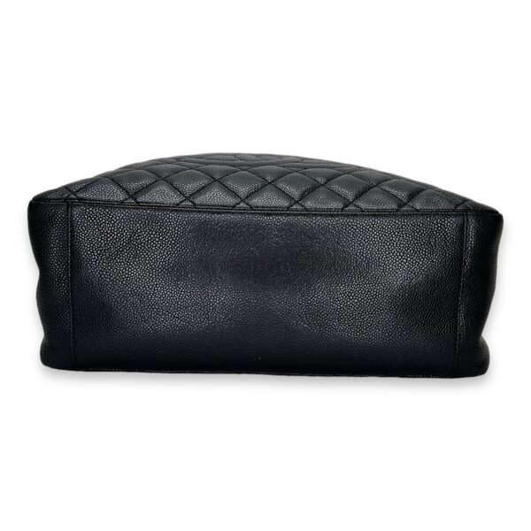GST Black Shoulder Bag in Caviar Leather, Silver hardware - Image 5