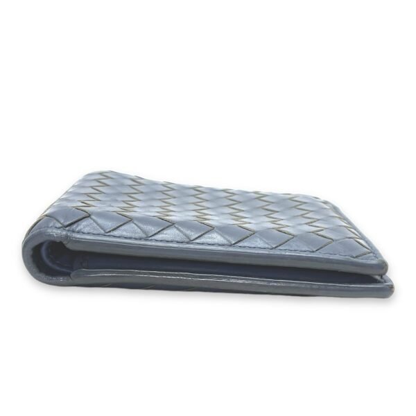 Intrecciato Compact Grey Wallet in Calfskin - Image 5