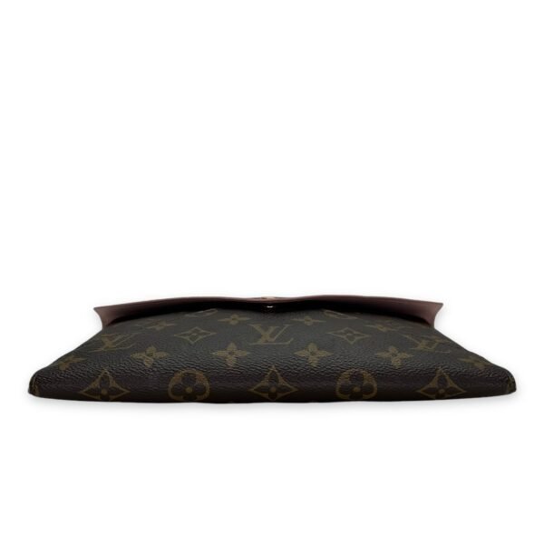 Kirigami Pouch Brown in Monogram Coated Canvas, Gold hardware - Image 5