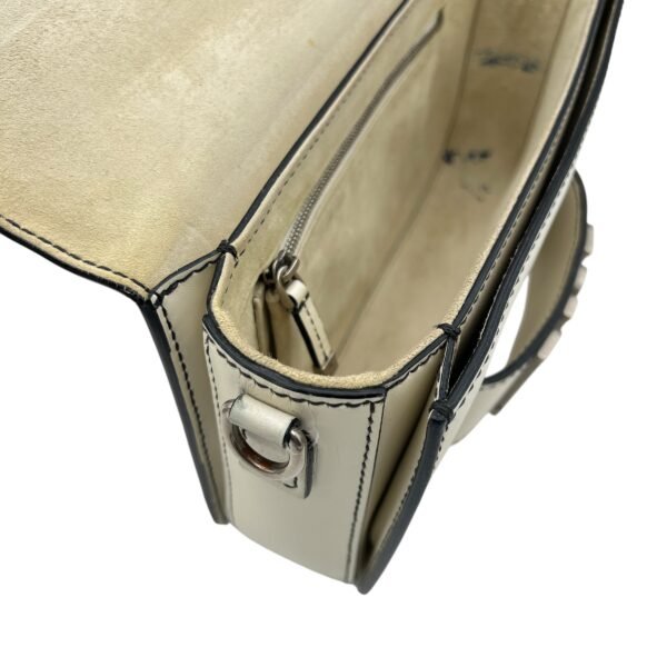 J'adior White Crossbody Bag in Calfskin, Silver hardware - Image 7