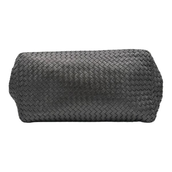 Intrecciato Shoulder Bag Metallic Grey in Calfskin, Gunmetal hardware - Image 5