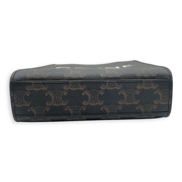 Cabas Triomphe Vertical Top Handle Bag Brown in Coated Canvas - Image 7