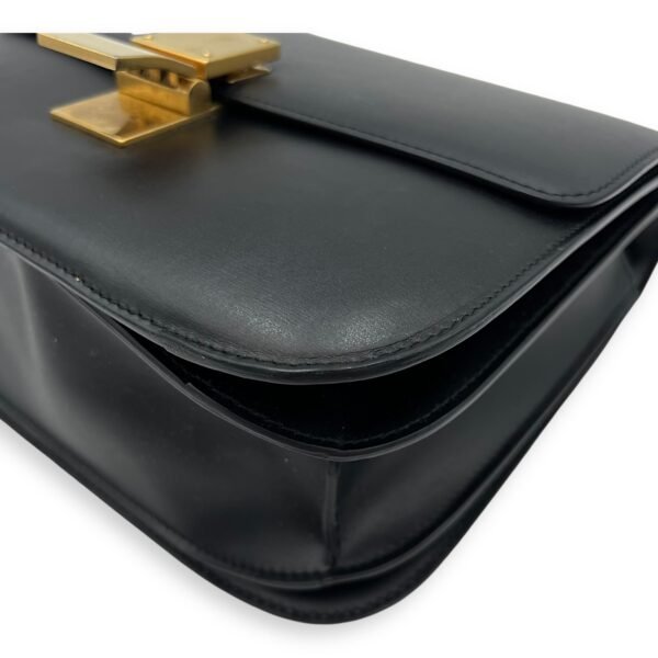 Box Shoulder Bag Black in Calfskin, Gold hardware - Image 9