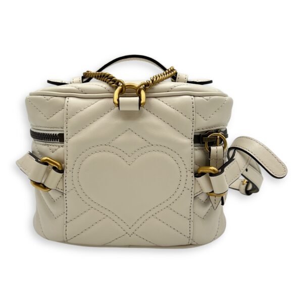 GG Marmont Backpack White in Calfskin, Gold hardware - Image 2