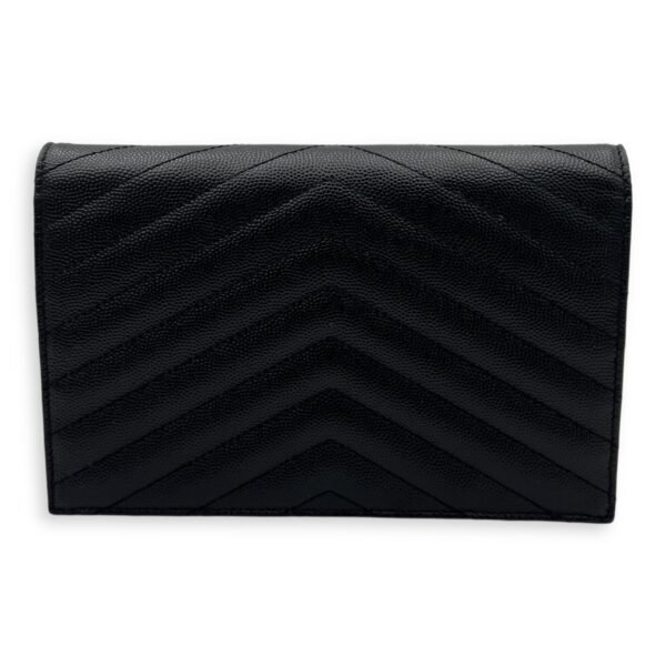 Envelope Wallet On Chain Blue in Calfskin, Gold hardware - Image 2
