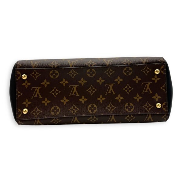 Florine Brown Top Handle Bag in Canvas, Gold hardware - Image 5