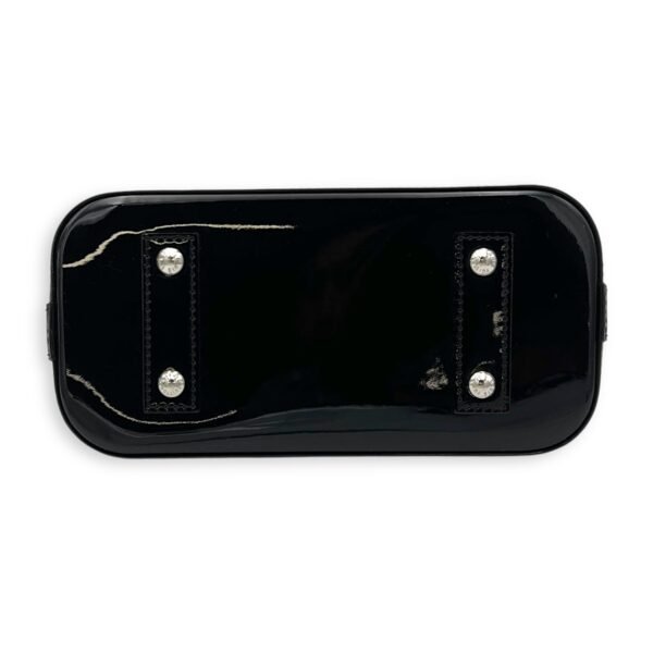 Alma Top Handle Bag BB Black in Patent Leather, Silver hardware - Image 5