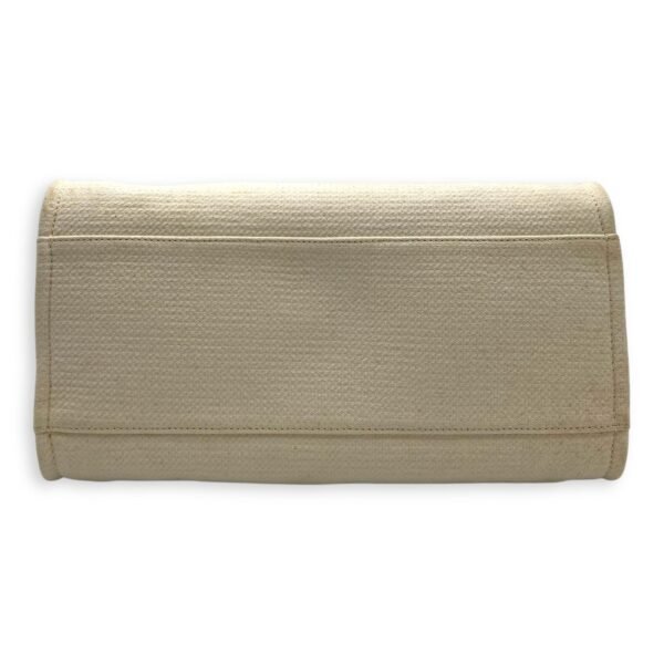 Deauville Tote Bag White in Canvas, Silver hardware - Image 5