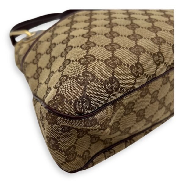 GG Shoulder Bag Brown in Canvas, Gold hardware - Image 8