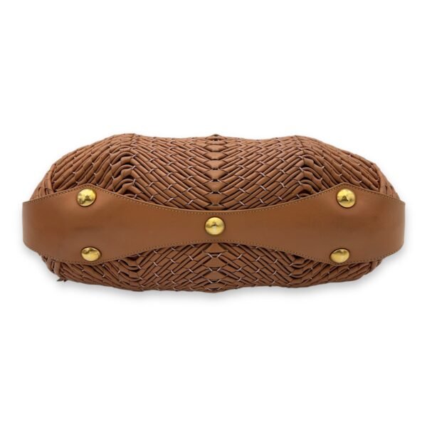 Gancine Shoulder Bag Mini Brown in Calfskin, Gold hardware - Image 5