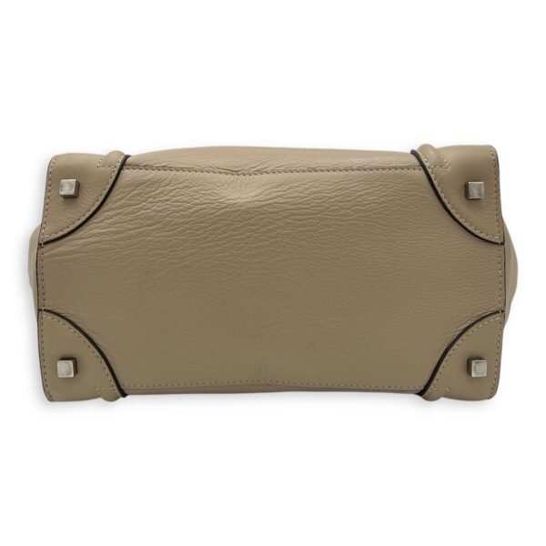 Luggage Mini Brown Top Handle Bag in Calfskin, Silver hardware - Image 5