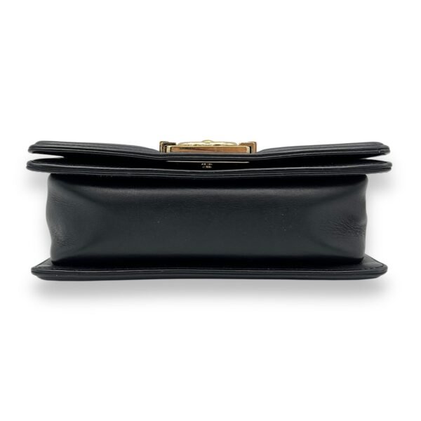 Boy Shoulder Bag Black in Calfskin, Gold hardware - Image 5