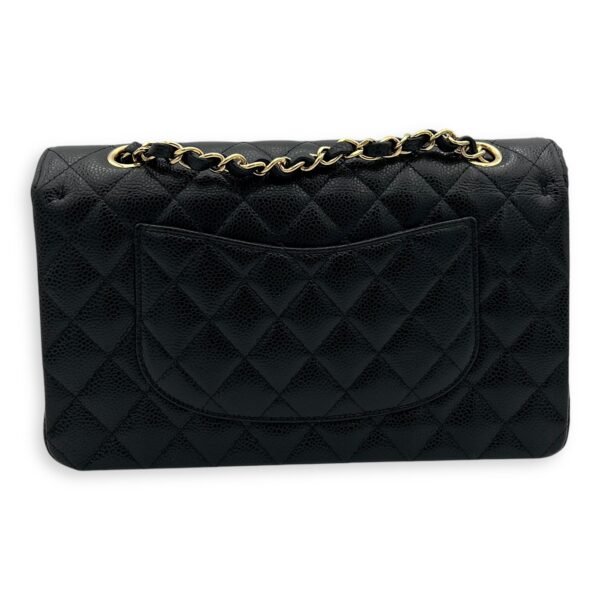 Classic Flap Medium Black Shoulder Bag in Caviar Leather, Gold hardware - Image 2