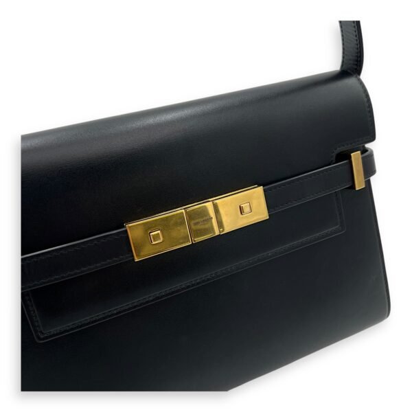 Manhattan Shoulder Bag Black in Calfskin, Gold hardware - Image 7