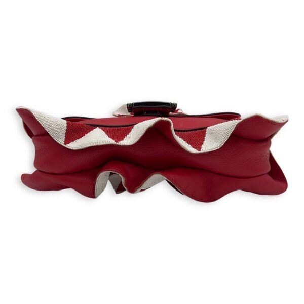 Baguette Shoulder Bag Red in Calfskin, Silver hardware - Image 7
