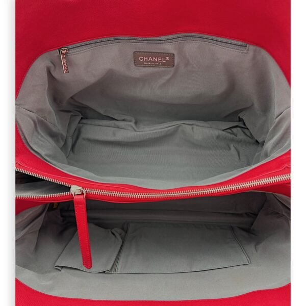 CC Tote Bag Red in Caviar Leather, Silver hardware - Image 5