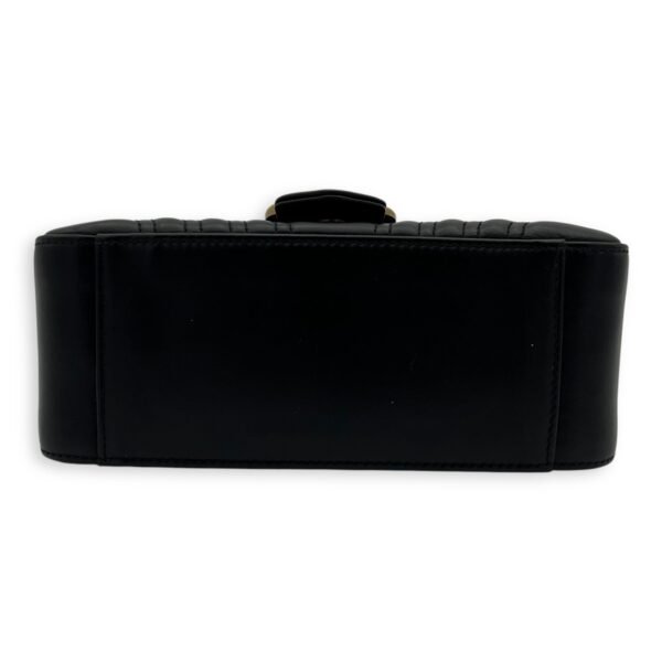 GG Marmont Mini Black Top Handle Bag in Calfskin, Gold hardware - Image 5