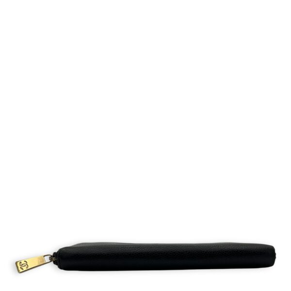 CC Zipped Black Wallet in Caviar Leather, Gold hardware - Image 5