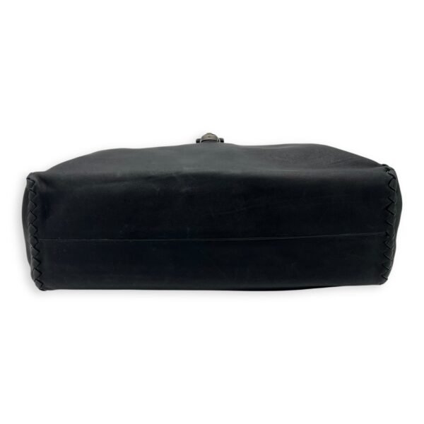 Flap Briefcase Black in Goat Leather, Ruthenium hardware - Image 5