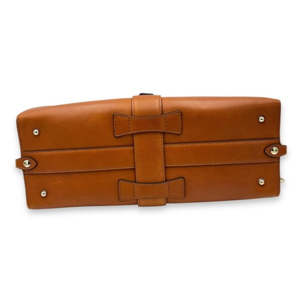 277514 Top Handle Bag Large Brown in Calfskin, Gold hardware - Image 5