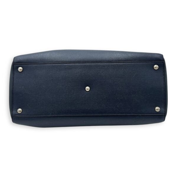 2Jours Blue Top Handle Bag in Calfskin, Silver hardware - Image 5