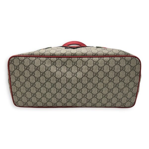 GG Supreme Snake Heart Grey Tote Bag in Coated Canvas, Silver hardware - Image 5