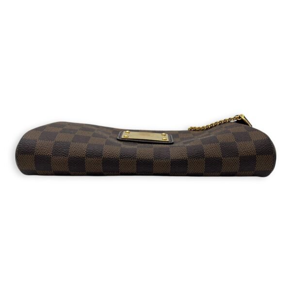 Eva Crossbody Bag Brown in Coated Canvas, Gold hardware - Image 5
