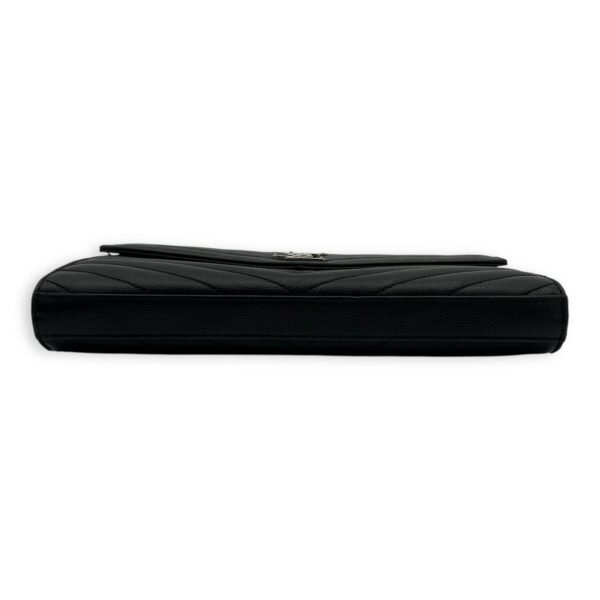 Cassandre Black Wallet On Chain in Calfskin, Silver hardware - Image 5