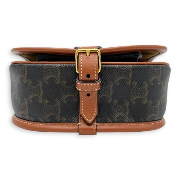 Folco Shoulder Bag Brown in Coated Canvas, Gold hardware - Image 5
