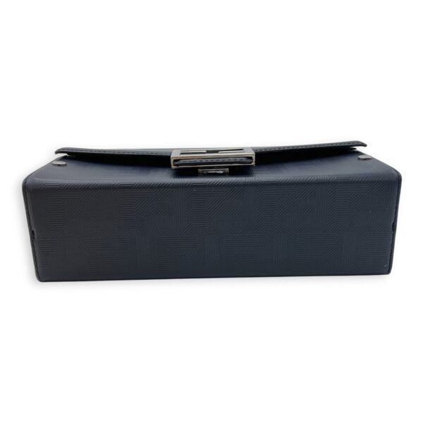 Baguette Box Shoulder Bag Blue in Coated Canvas, Silver hardware - Image 5