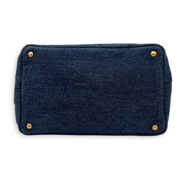 Canapa Top Handle Bag Blue in Denim, Gold hardware - Image 5