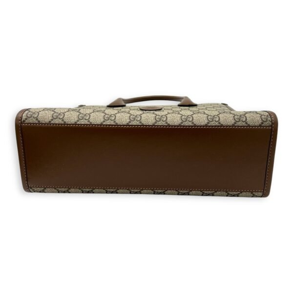 GG Supreme Tote Bag Brown in Monogram Coated Canvas, Gold hardware - Image 5