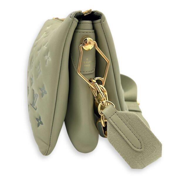Coussin Crossbody Bag MM Green in Calfskin, Gold hardware - Image 4