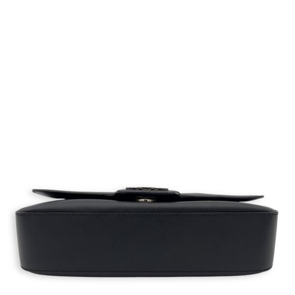 Gancini Shoulder Bag Black in Calfskin, Silver hardware - Image 5