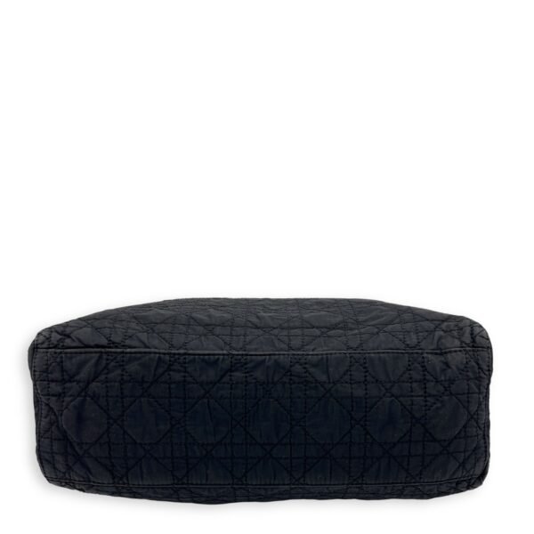 Lady Dior Black Top Handle Bag in Nylon, Silver hardware - Image 3