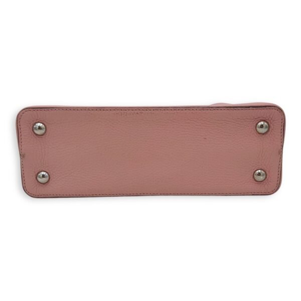 Capucines PM Pink Top Handle Bag in Taurillon Leather, Silver hardware - Image 4