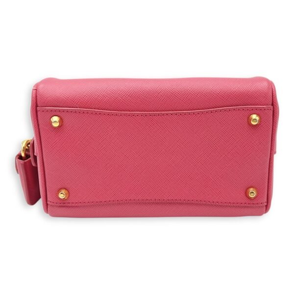 Convertible Bowler Boston Mini Pink Top Handle Bag in Saffiano Leather, Gold hardware - Image 5
