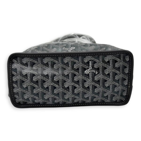 Anjou Tote Bag Grey in Coated Canvas, Silver hardware - Image 5
