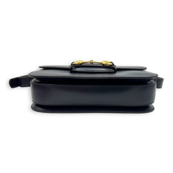 Horsebit 1955 Shoulder Bag Blue in Calfskin, Gold hardware - Image 5